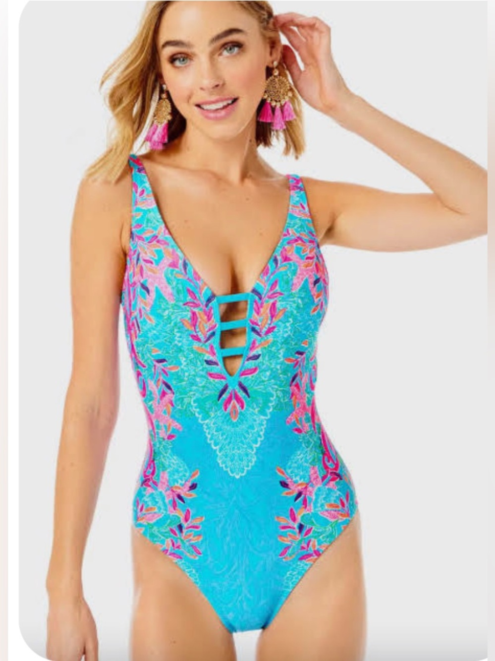 LILLY PULITZER SIZE 12 JASPE ONE-PIECE SWIMSUIT*SEAWEED SAMBA